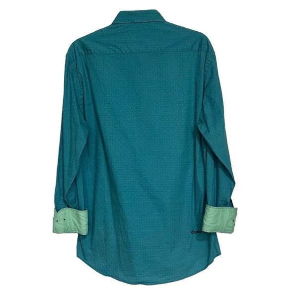 English Laundry Button-Up Shirt Men's Sz L Collared Circular Print Long Sleeves - Picture 2 of 11